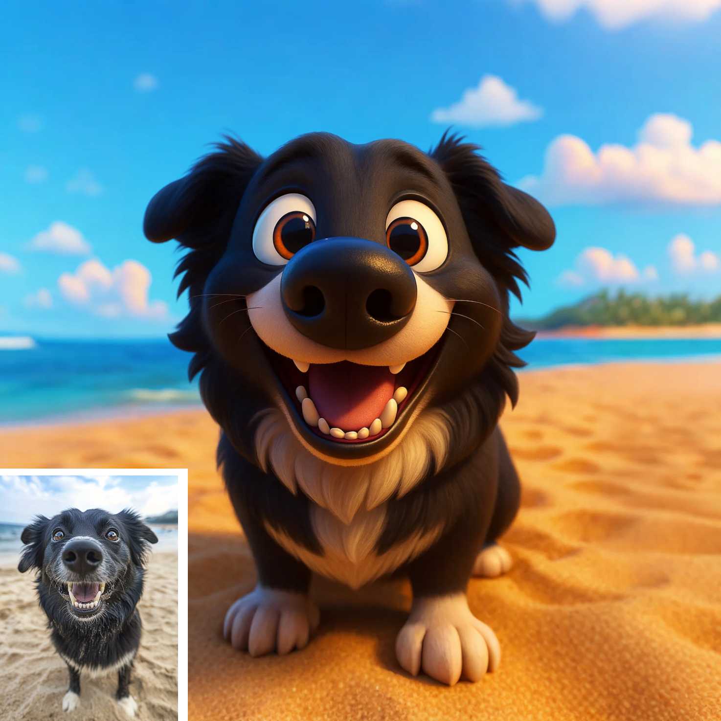 Cute Pet Cartoon Custom Portrait – Personalized Gift from Your Pet