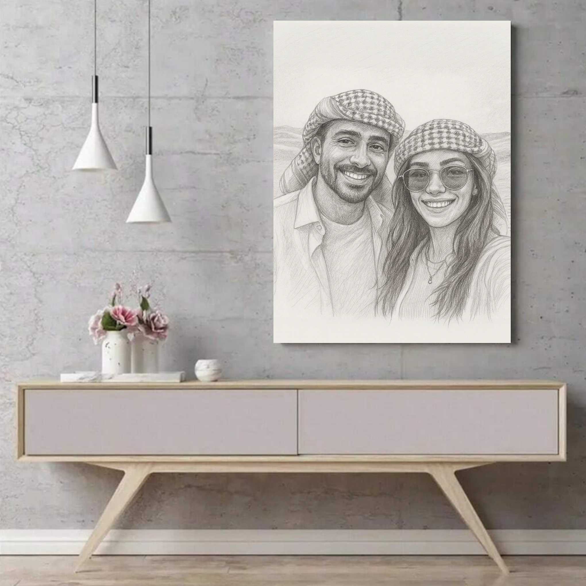 Pencil Sketch Custom Portrait – Timeless Personalized Wall Art Gift - Image 15