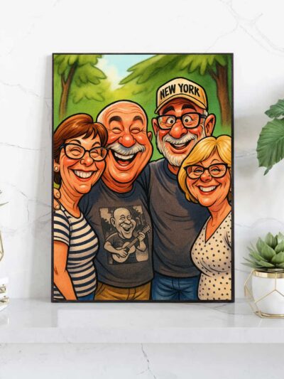 Personalized Caricature Wall Art – Special Gift