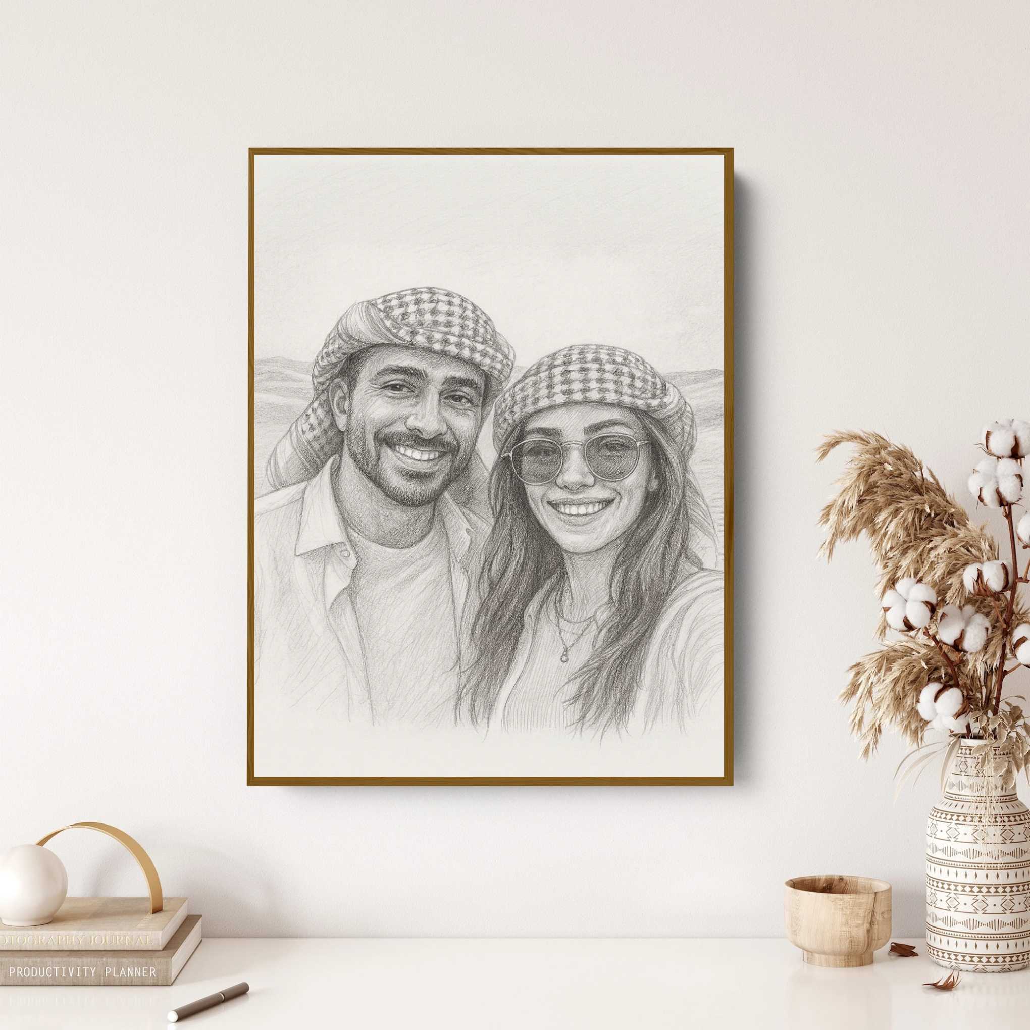 Pencil Sketch Custom Portrait – Timeless Personalized Wall Art Gift - Image 2