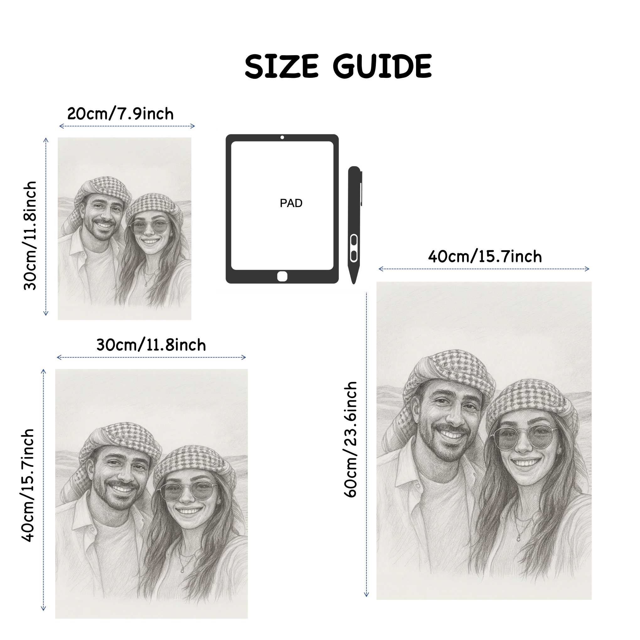 Pencil Sketch Custom Portrait – Timeless Personalized Wall Art Gift - Image 10