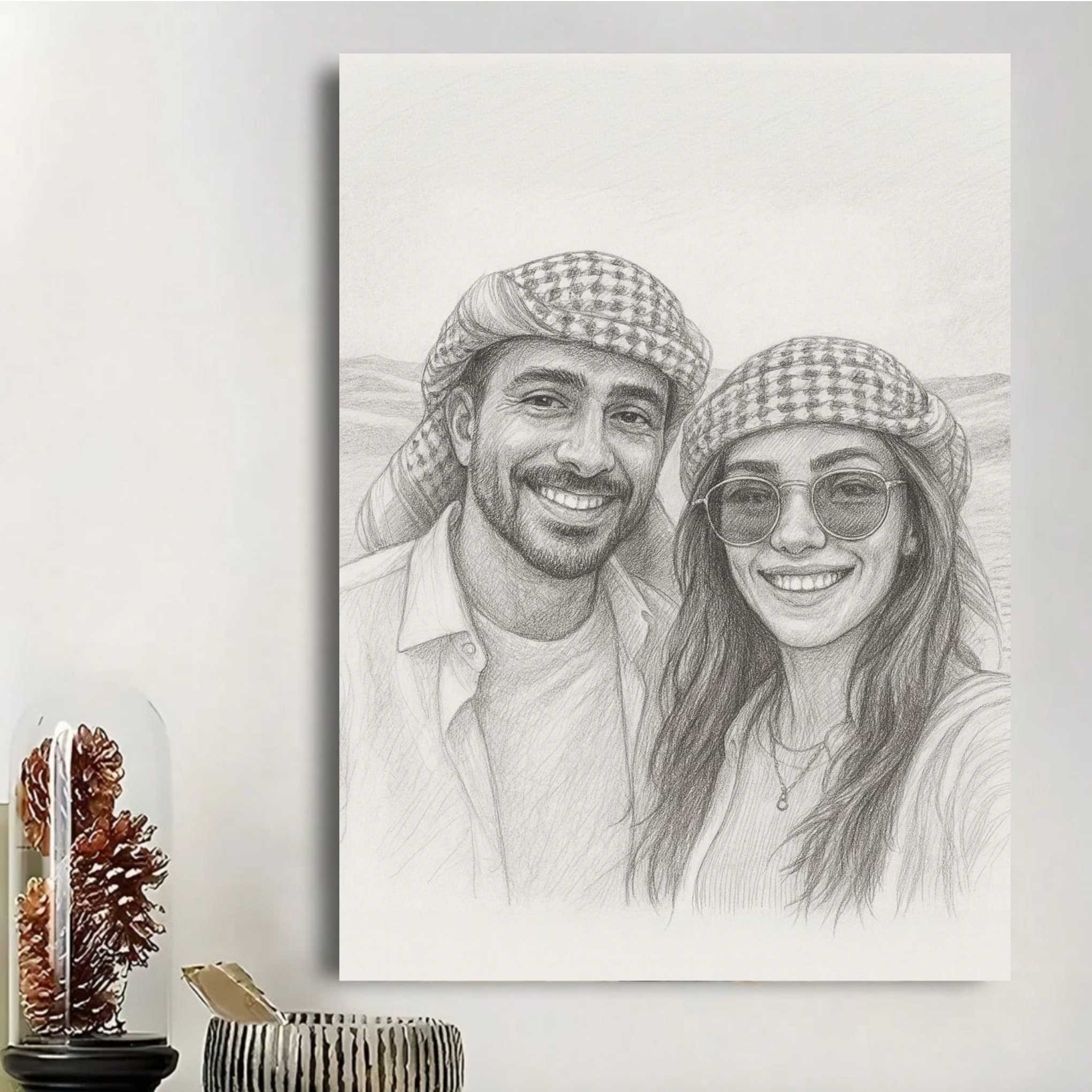 Pencil Sketch Custom Portrait – Timeless Personalized Wall Art Gift - Image 3