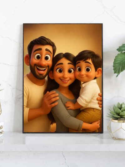 Pixar-Style Custom Photo Portrait – Personalized Wall Art Gift