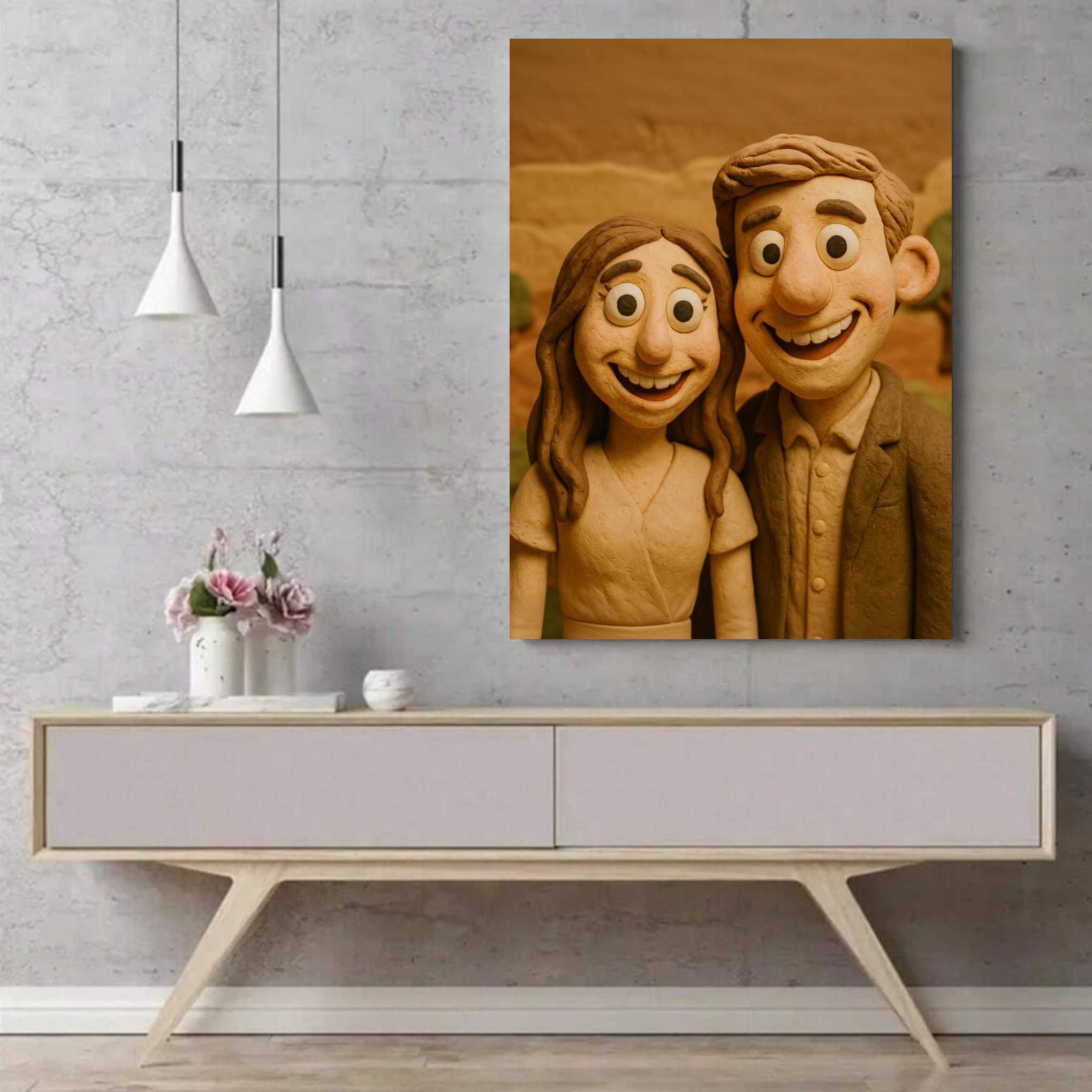 Custom Clay-Style Photo Portrait – Personalized Poster Gift