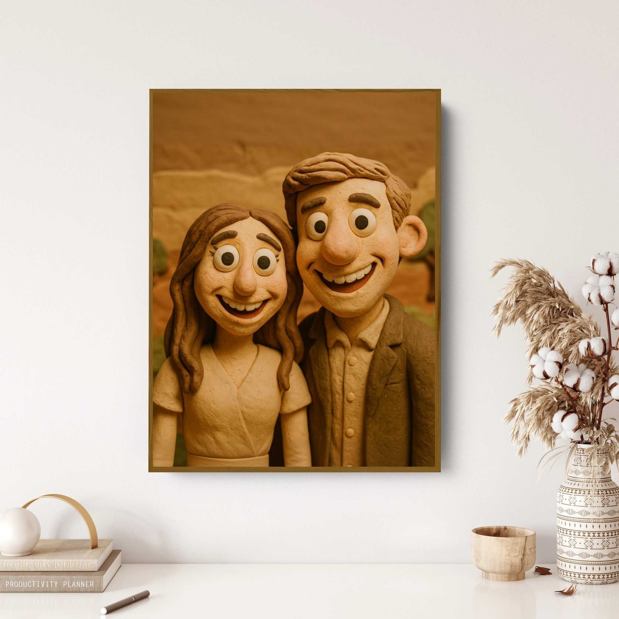 Custom Clay-Style Photo Portrait – Personalized Poster Gift - Image 4