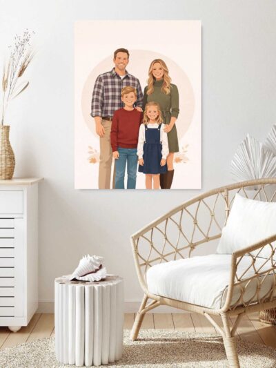 Minimalist Flat Custom Portrait from Photo – Modern Personalized Wall Art