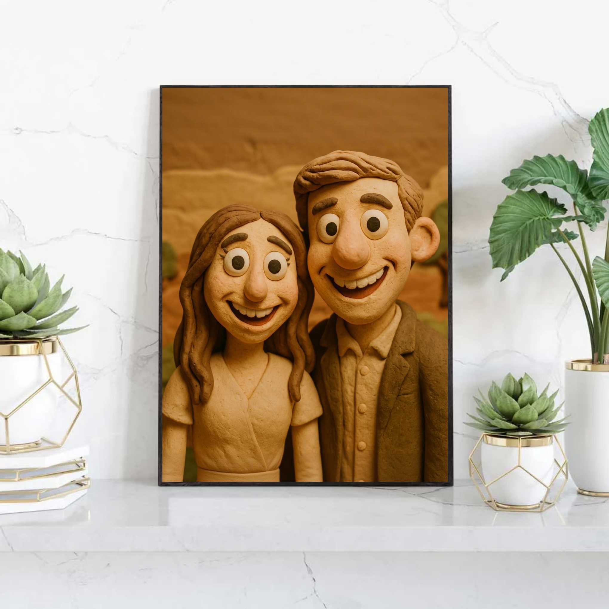Custom Clay-Style Photo Portrait – Personalized Poster Gift - Image 2